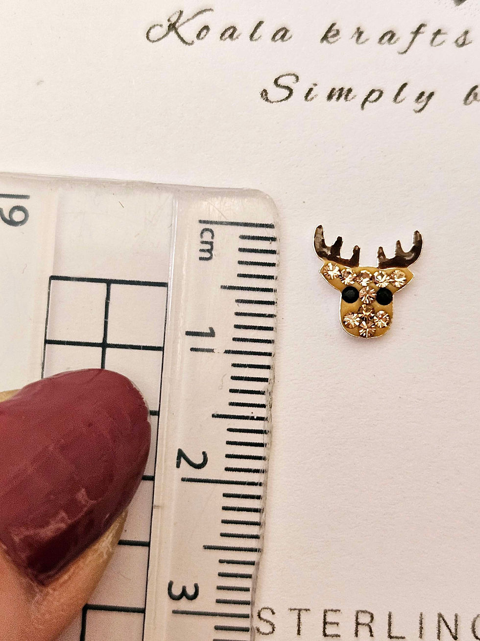 Thumbnail: Super cute Reindeer Sterling silver and crystal stud earrings