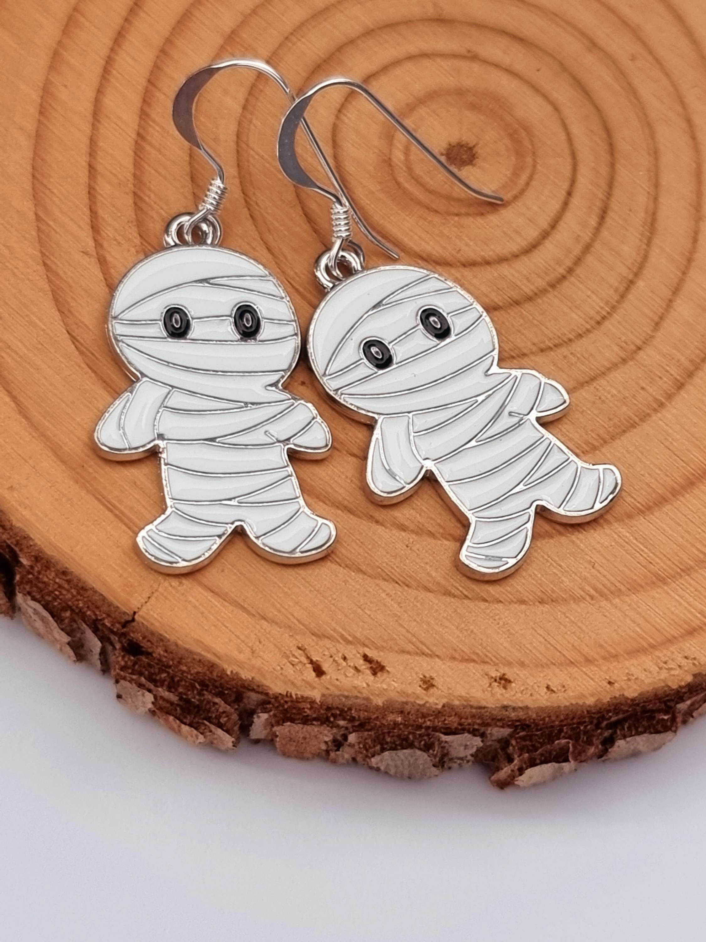 Halloween Mummy charm earrings