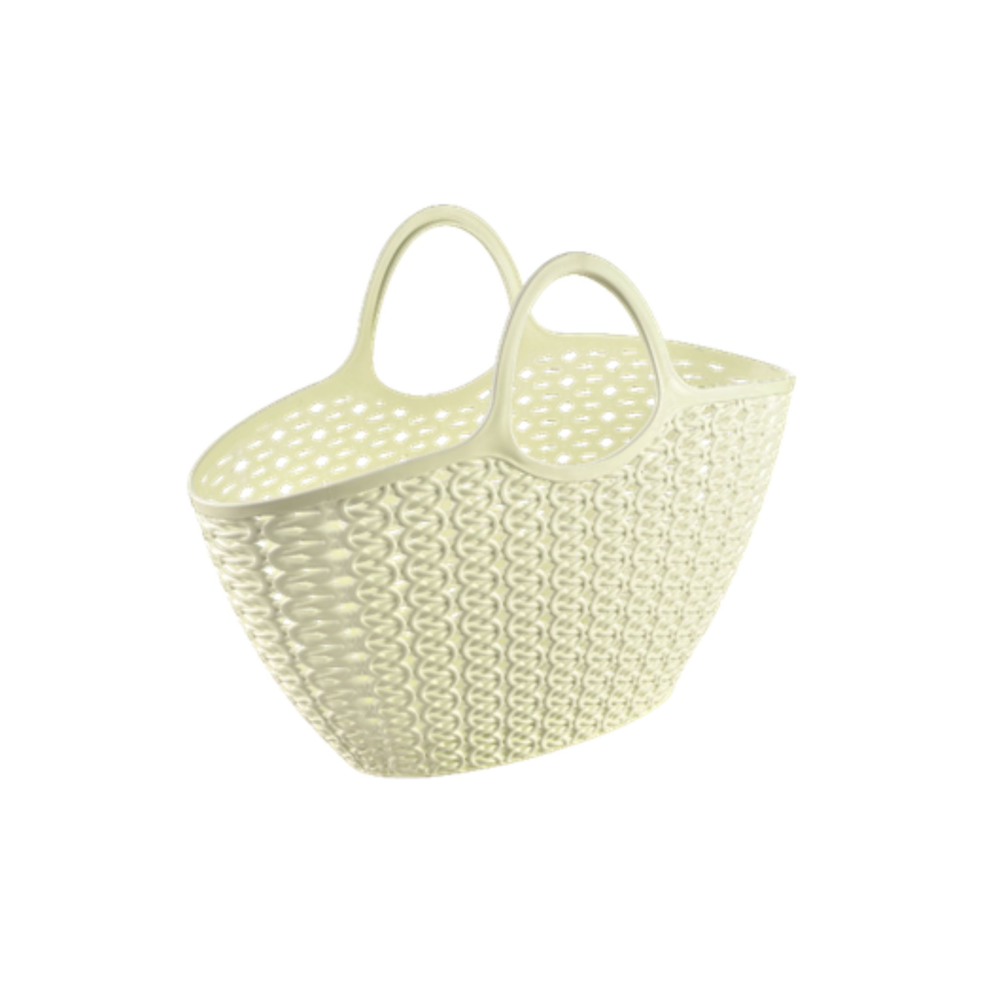 Cream knit basket