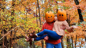 Couple of Pumpkin Heads enjoying Fall and Nature on Table Rock Lake