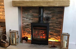 Stone Fireplace with Mantel