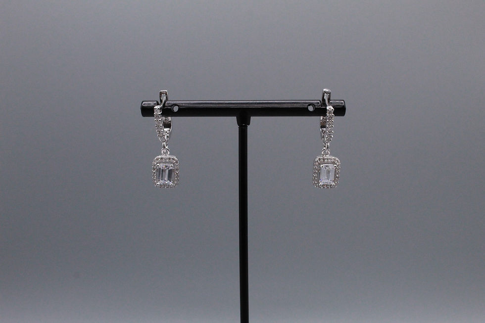 Thumbnail: Silver Necklace, Earrings and Ring Set with White Zirconia