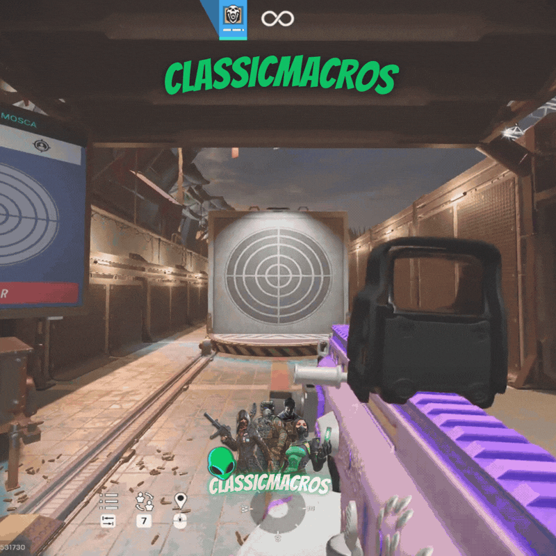 Demonstração do macro no recoil para rainbow six siege com mouse logitech