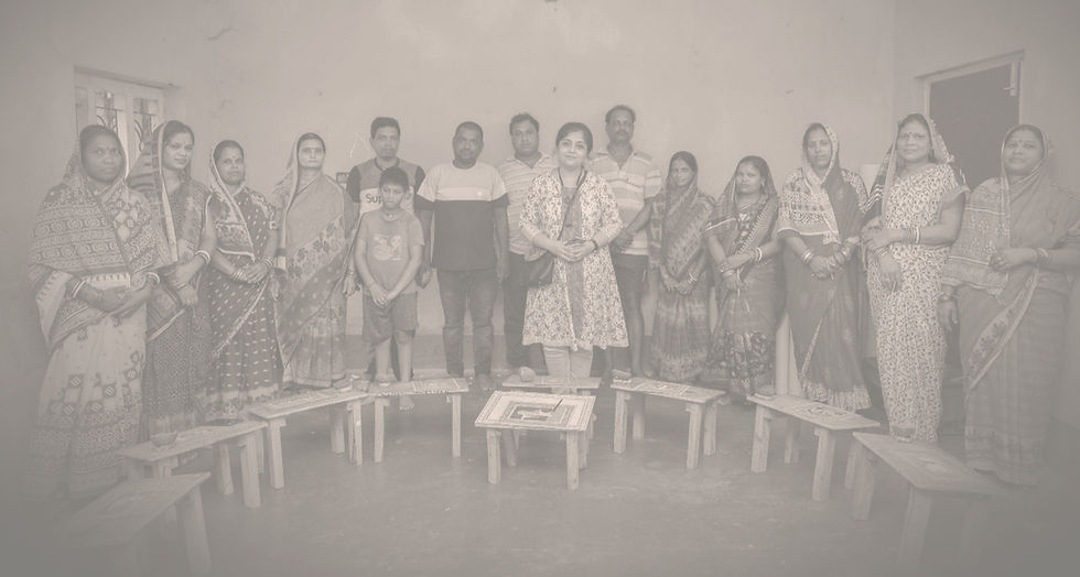 Indian artisans posing for a group photo