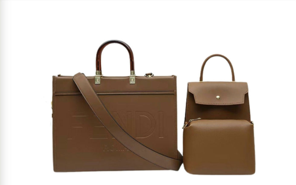 Sac à main en Cuir Marron, Fendi, 03 pièces