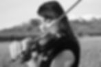 black and white violin: Jessica McAllister performs beautiful classical music in a field in Utah