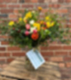 Luxury bouquet in vase with British-grown seasonal blooms