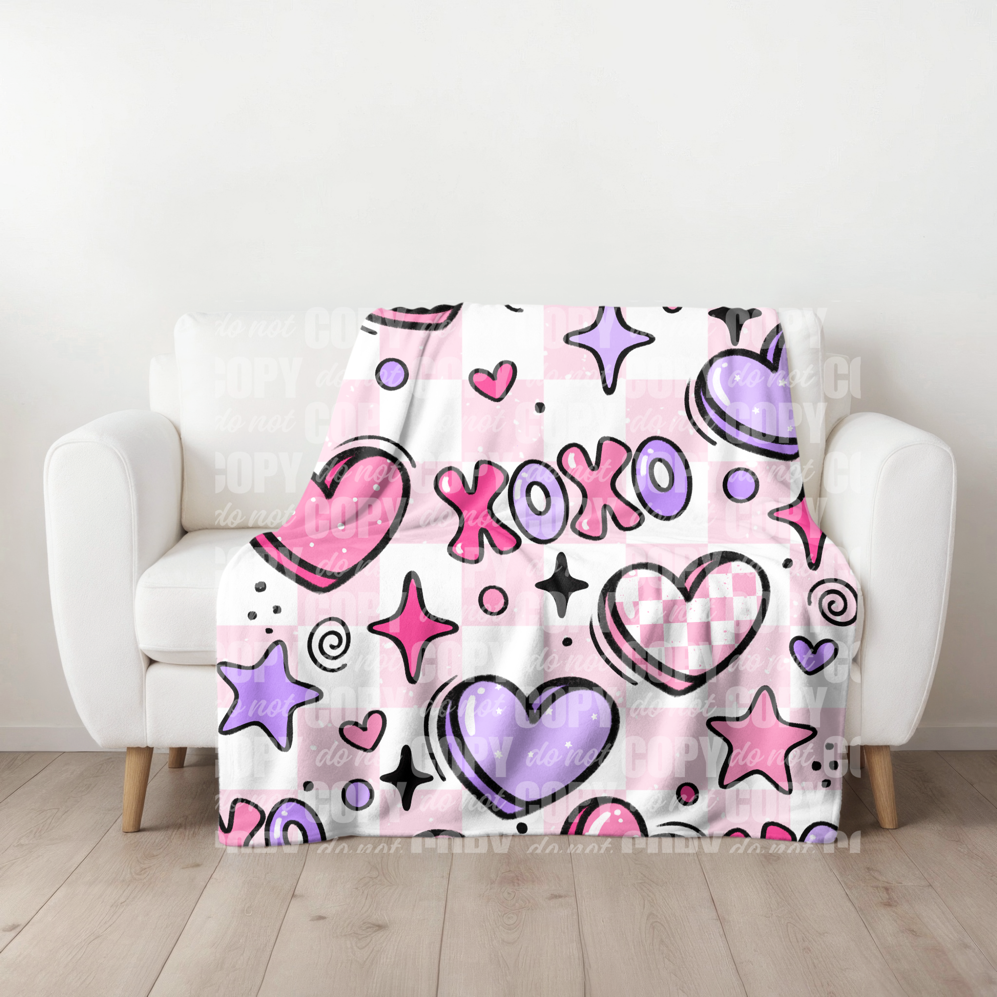 XOXO Heart Plush Blanket