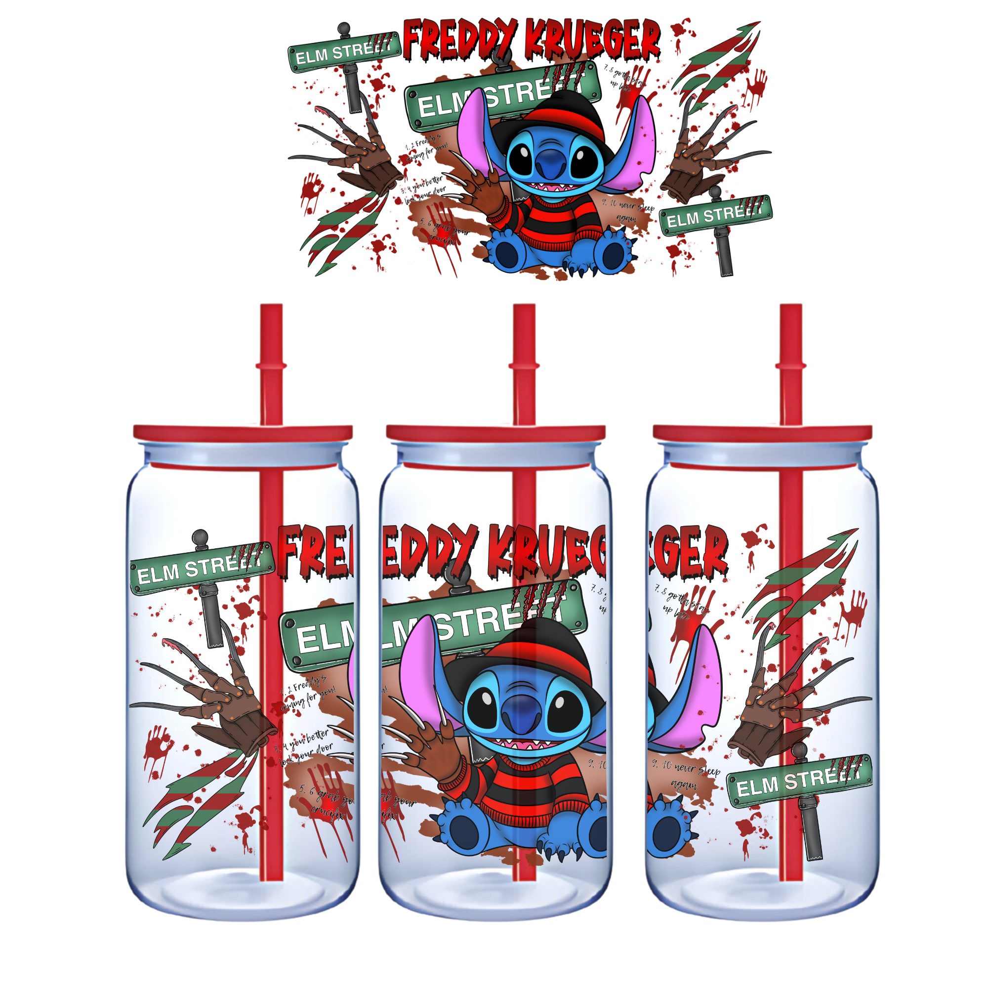 Stitch Freddy - 16oz Libbey UV DTF Wrap