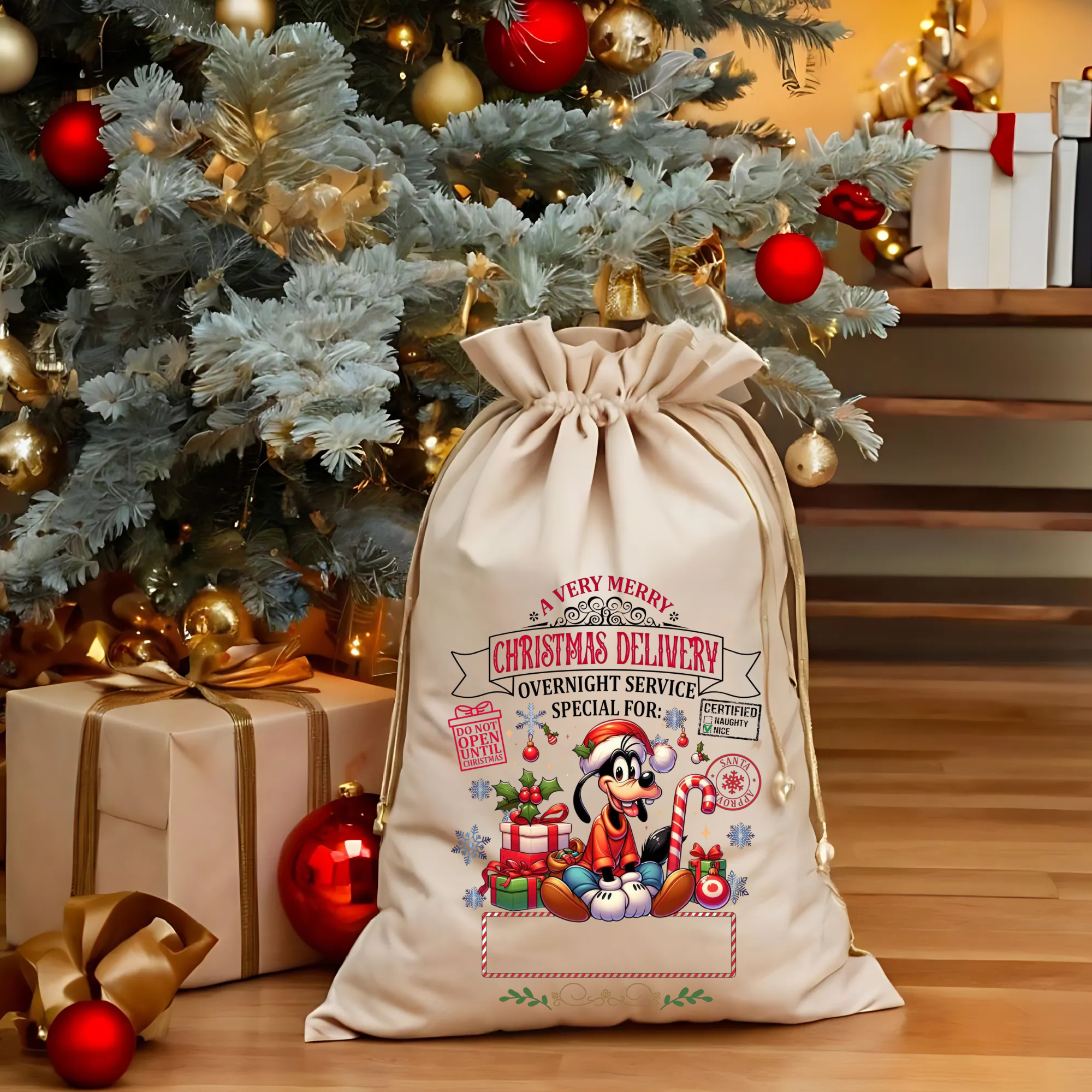 Christmas Delivery Santa Goofy - DTF Transfer