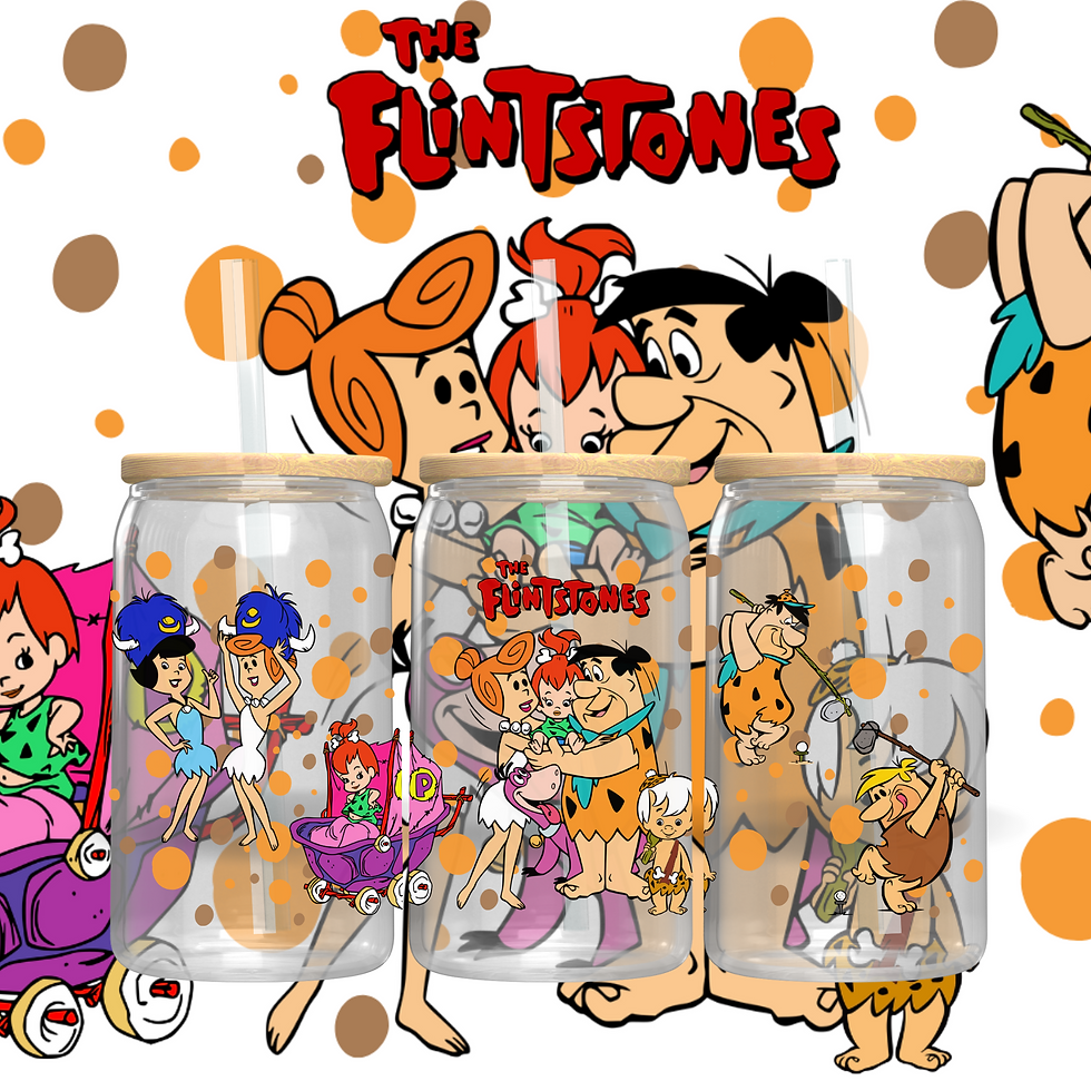 Flintstones - 16oz Libbey UV DTF Wrap