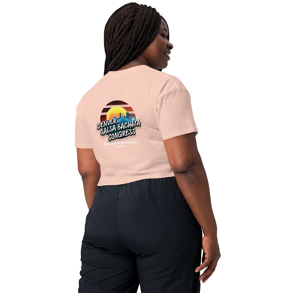 Thumbnail: Bachata Nerd (black letters) - white Women’s crop