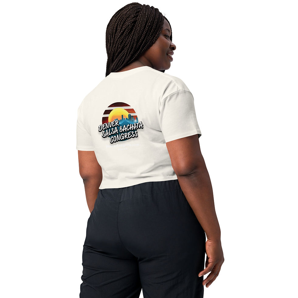 Thumbnail: Bachata Nerd (black letters) - white Women’s crop