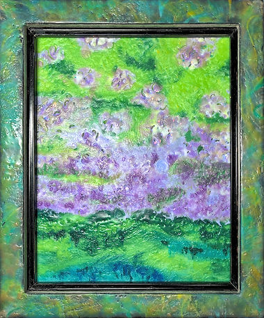 encaustic abstract in encaustic frame