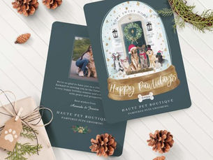 Review Happy Pawlidays Dogs Pet Care Business Green Door Holiday Card