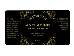 Top 5! Black And Gold Vintage Serum Labels