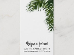Top 5! Tropical Palm Tree Leaf Elegant Refer a Friend Referral Card