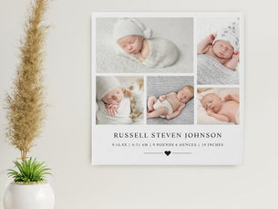 Hot Review! Modern Multi Photo Newborn Infant Faux Canvas Print