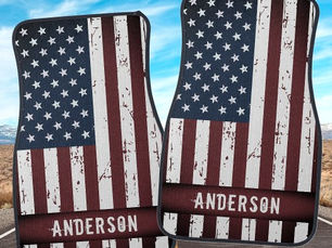 Hot Deals! Personalized Stars Stripes Patriotic American Flag Car Floor Mat