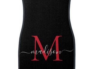 Best Price! Black Burgundy Red Monogram Elegant Girly Script Car Floor Mat