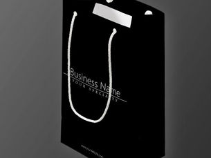 Best Price! Simple Classy White Text on Black Small Gift Bag
