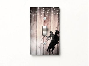 Review Cowboy Rustic Wood Barn Country Wild West Light Switch Cover