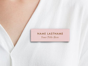 Top 10! Simple Blush Pink Modern Girly Pastel Light Title Name Tag