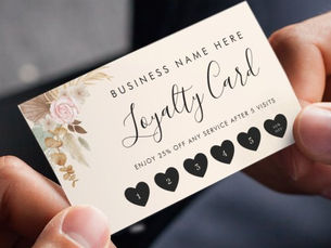Top 5! Boho Pampas Grass Chic Heart Custom Logo Business Loyalty Card