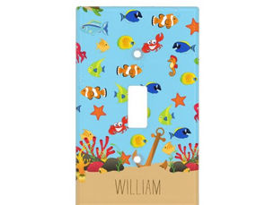 Review Under the Sea Ocean Fish and Anchor Kid Name Light Switch Cover