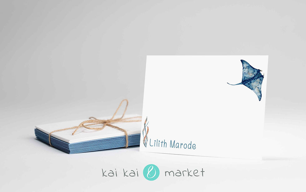 Thumbnail: Under the Sea Manta Ray Note Cards