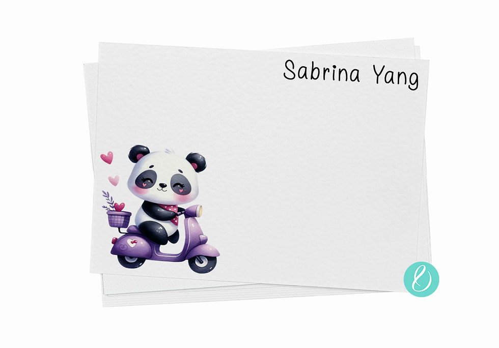 Purple Vespa Panda  Note Cards