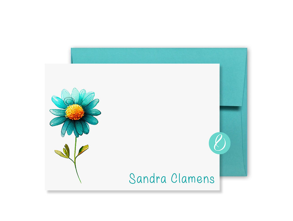 Turquoise Daisy Note Cards