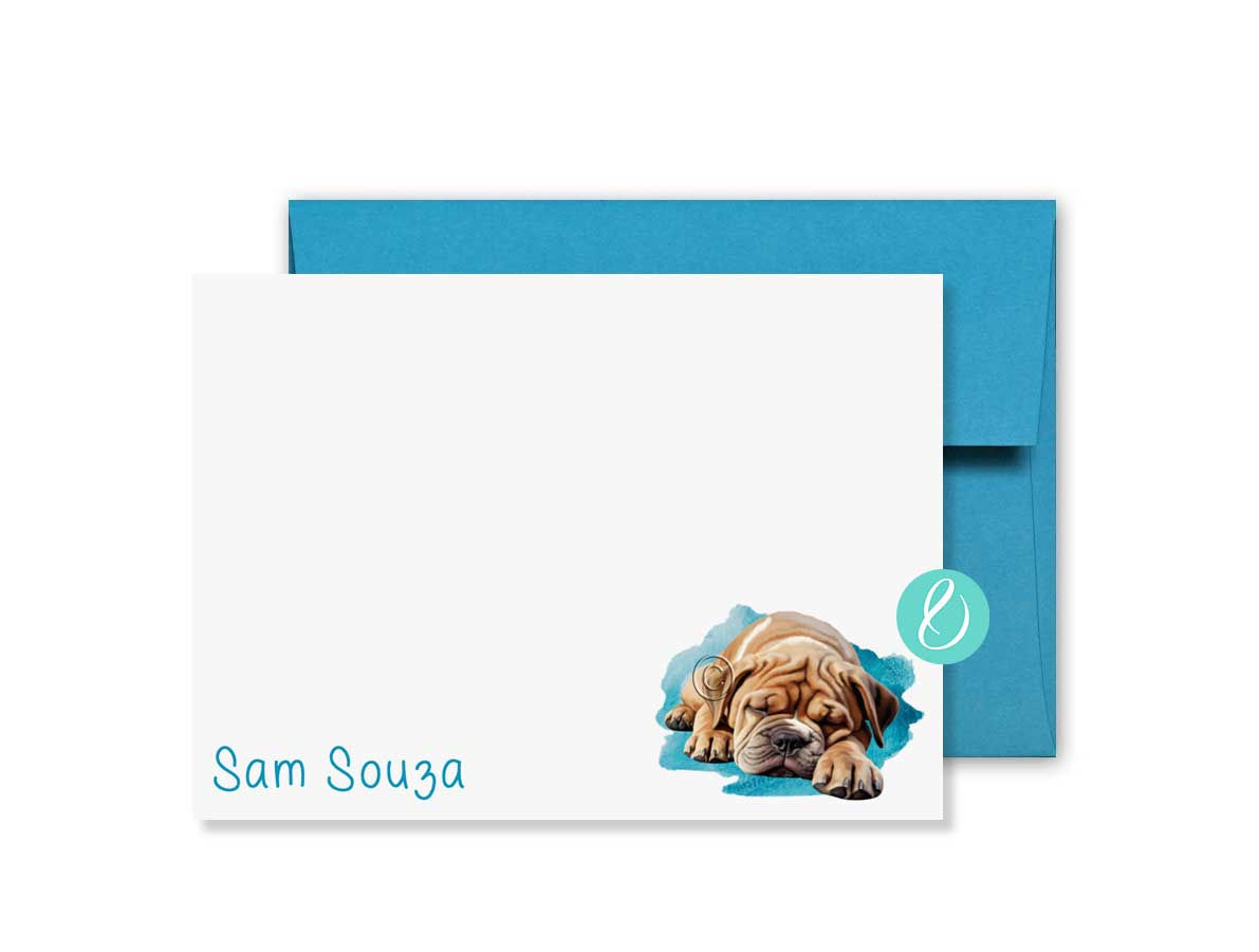 Bulldog Dog Note Cards