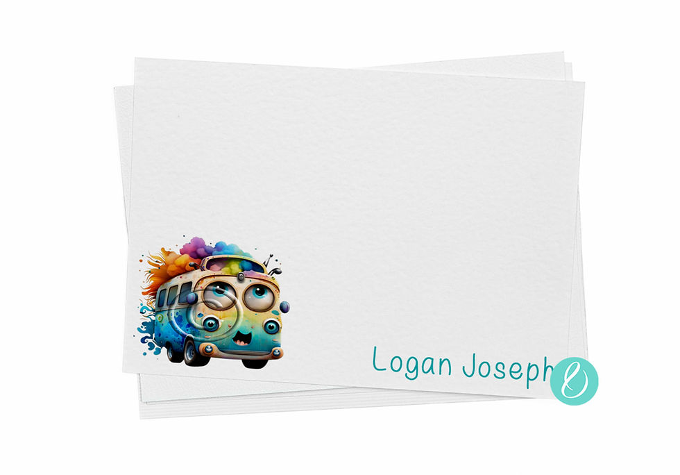 Cute Groovy Van 1 Note Cards