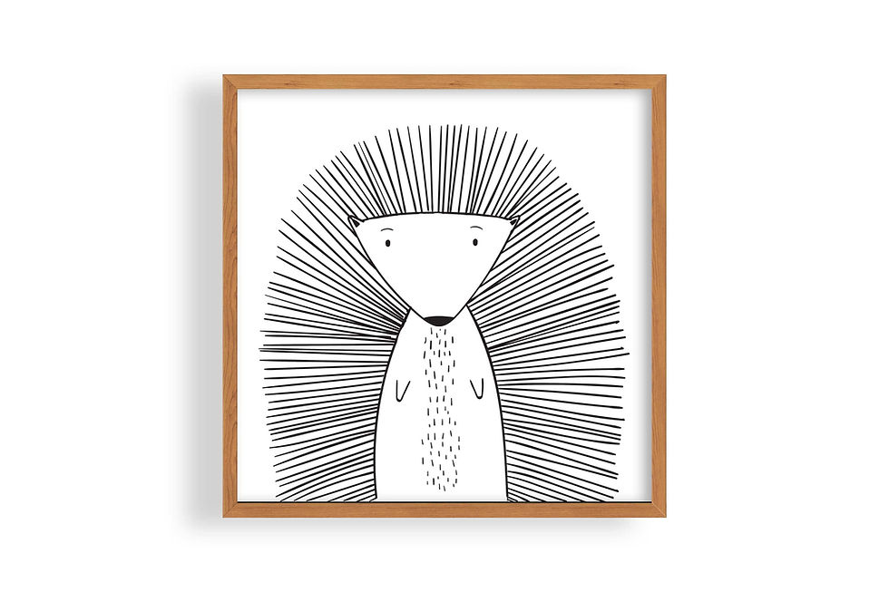Cute Hedgehog Sketch Print