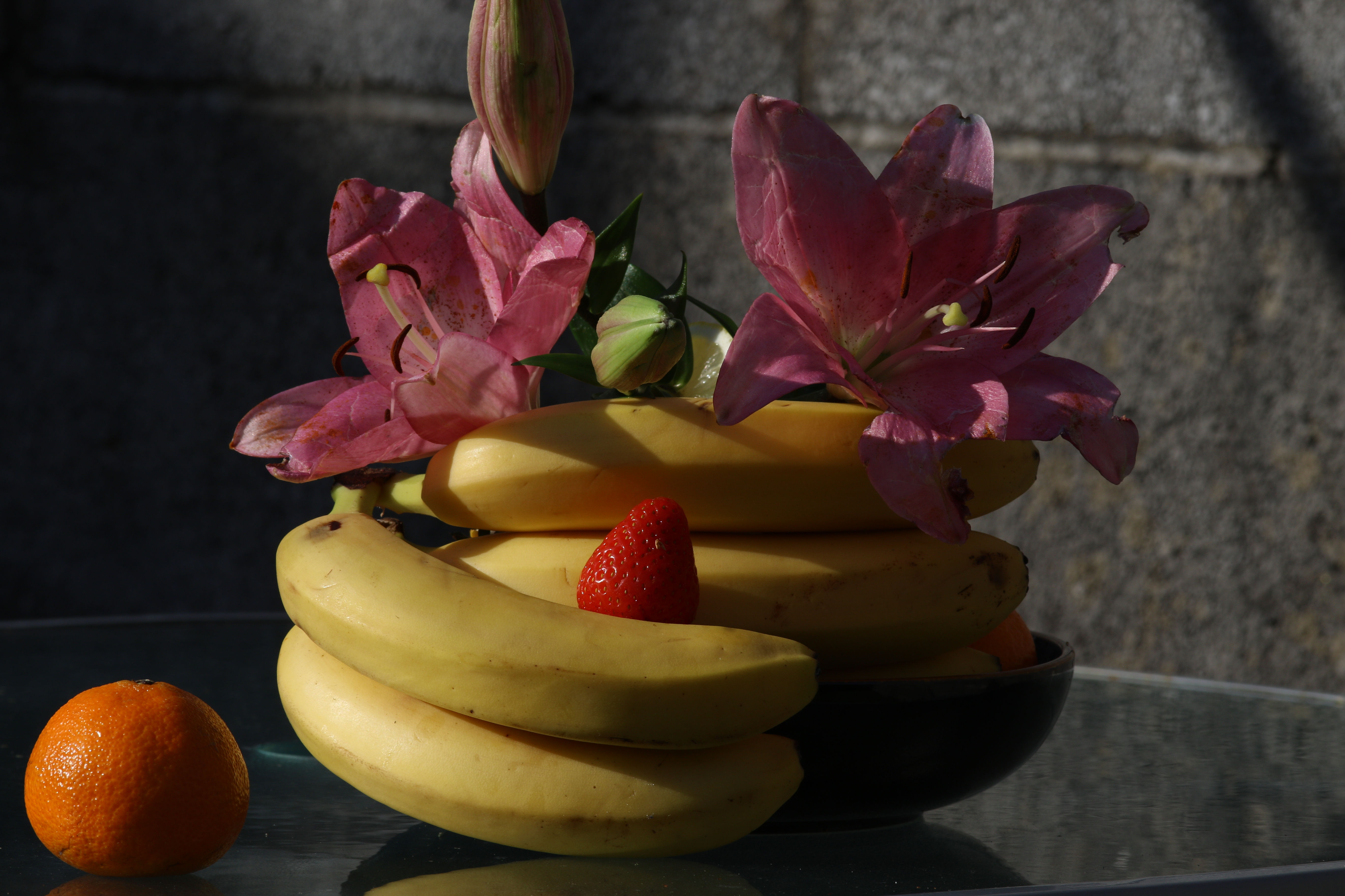 Photo Art abstrait. Portrait panier fruits