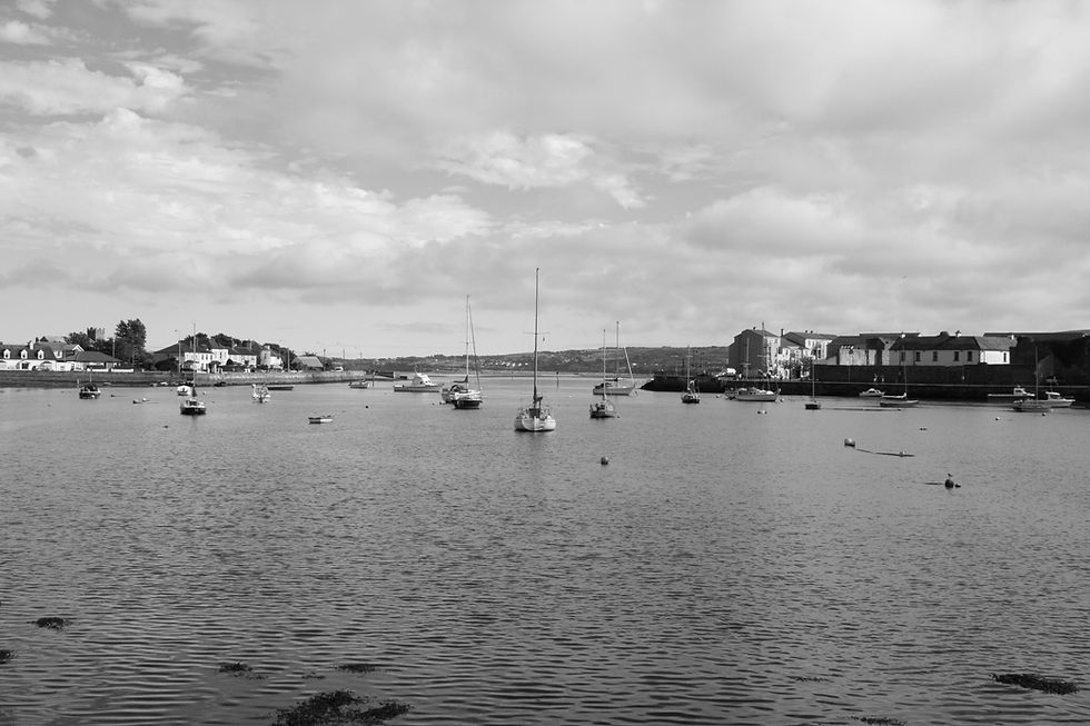 .Photo noir et blanc port de Dungarvan