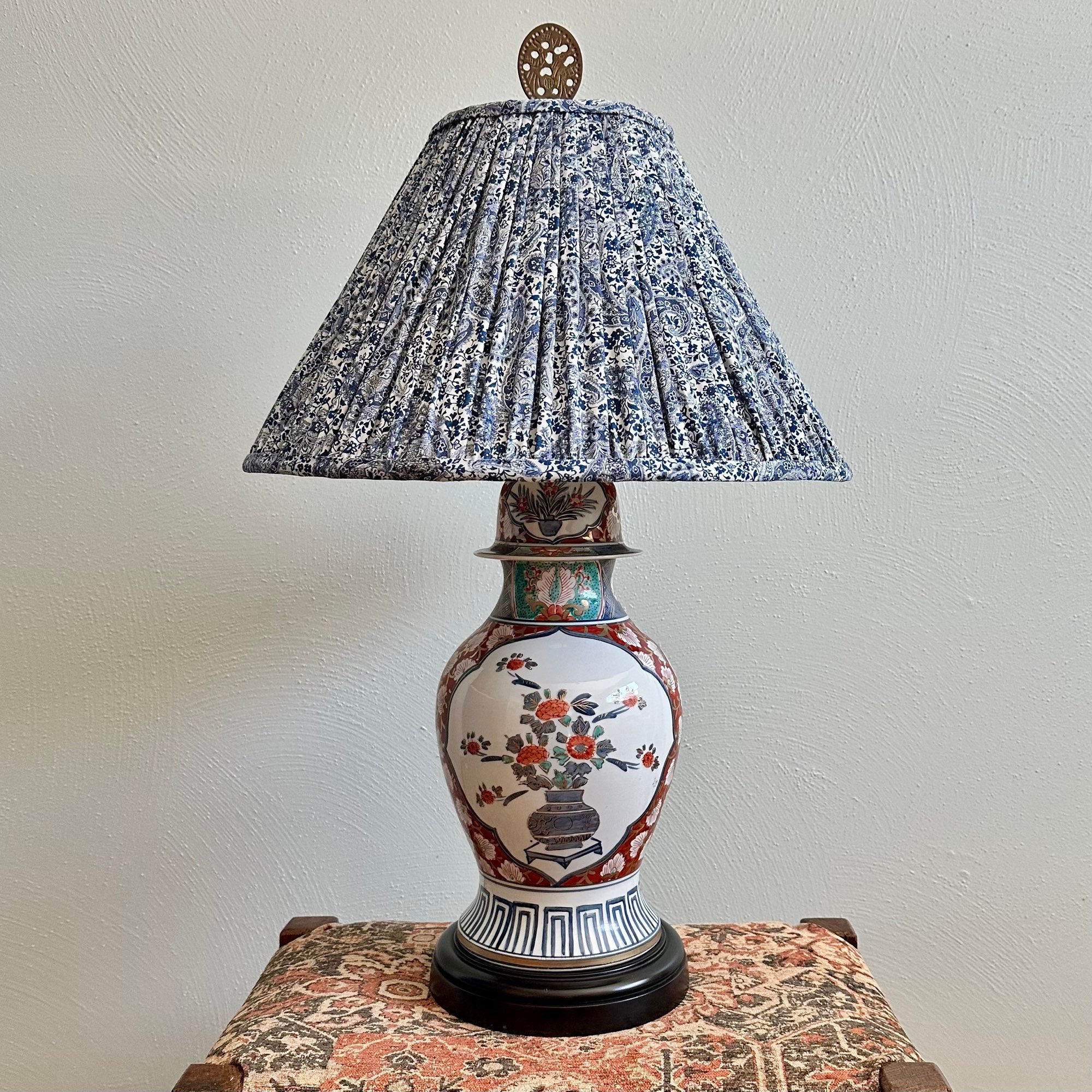 Blue and Red Ginger Jar Lamp