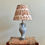 Thumbnail: Vintage Blue Ceramic Lamp with Block Print Shade