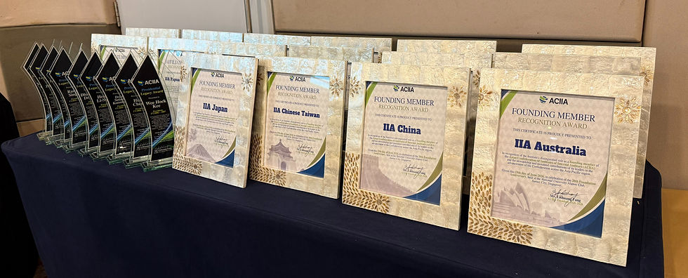 The Asian Confederation of Institutes of Internal Auditors (ACIIA) proudly celebrated its 20th Foundation Anniversary at the National University Alumni Club, Suntec City, Singapore, bringing together past and present leaders, affiliate representatives, and distinguished guests to commemorate two decades of advancing the internal audit profession across the Asia-Pacific region.