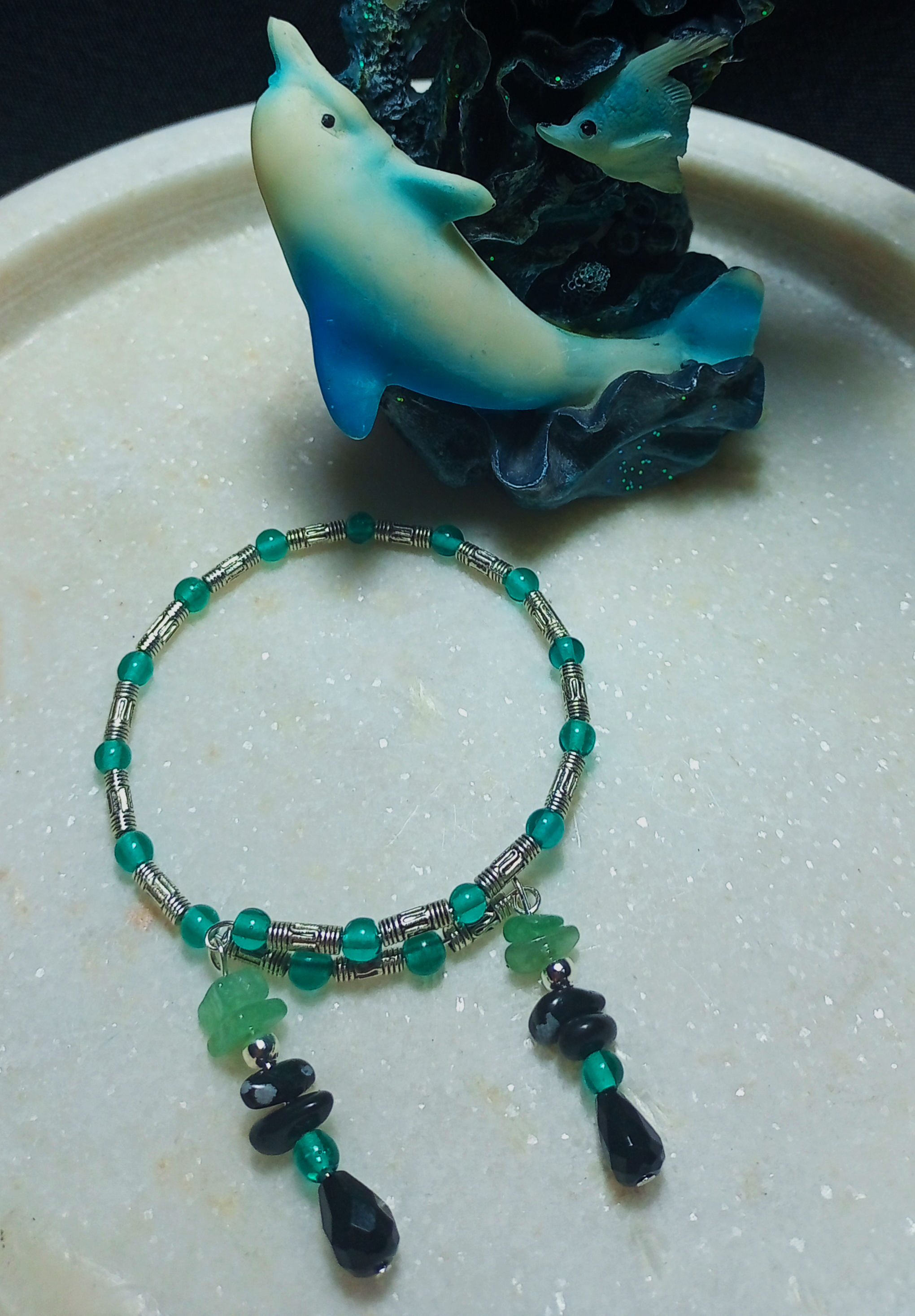 Hand crafted memory wire bracelet