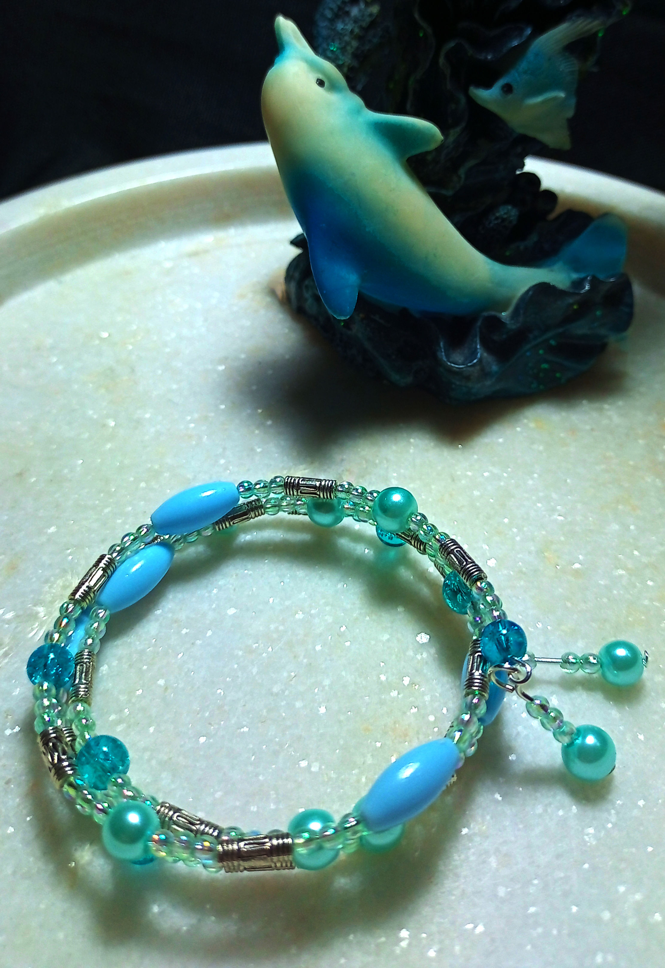 Hand crafted memory wire bracelet