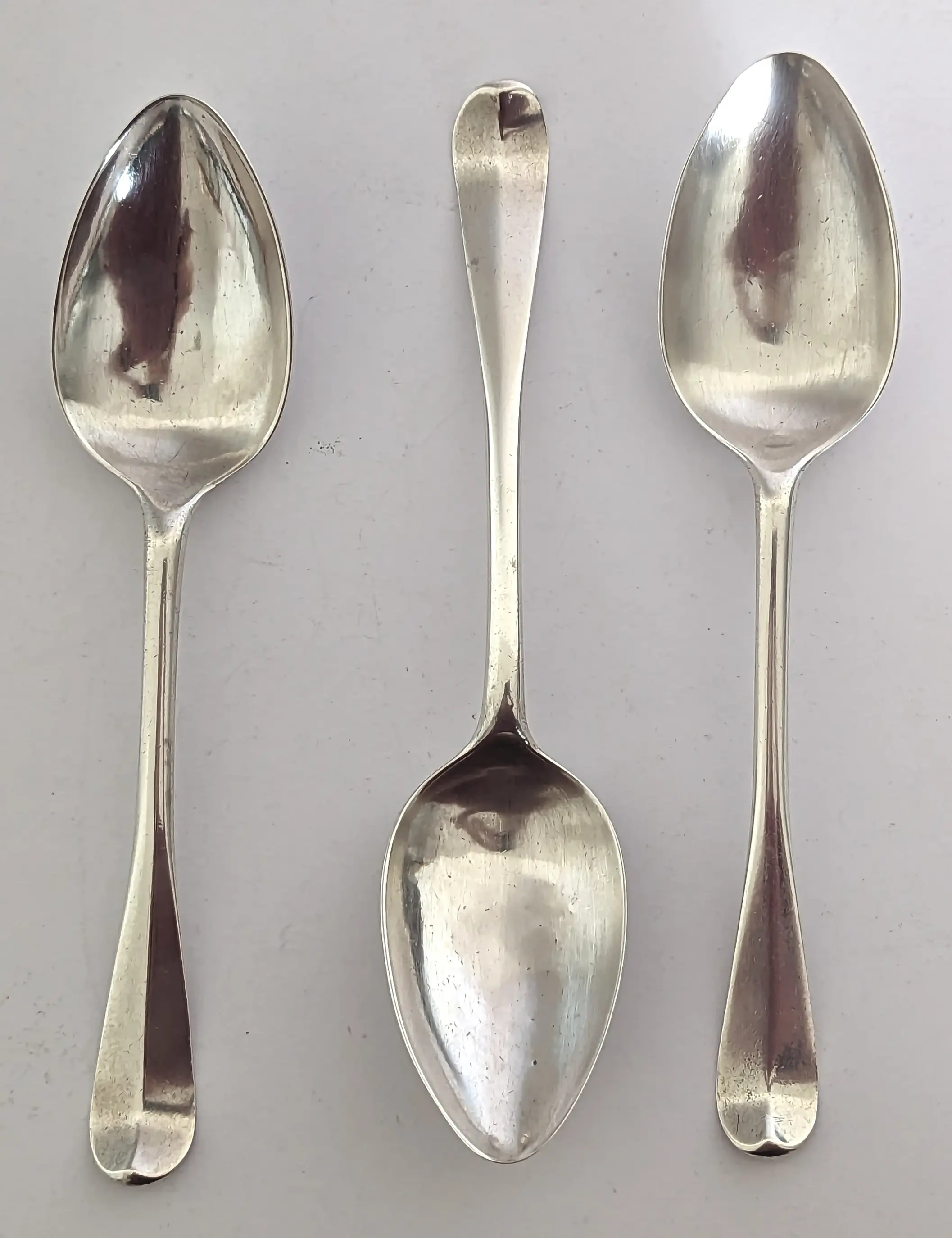 1770 3 x SOLID SILVER GEORGE III SCOTTISH TABLE SPOONS 1770 181 grams