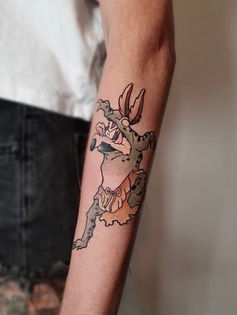 tattoo color couleur looneytunes coyote cartoon