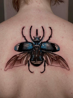 Tattoo color couleur scarabee insect