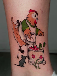 Tattoo color couleur poule chicken cute