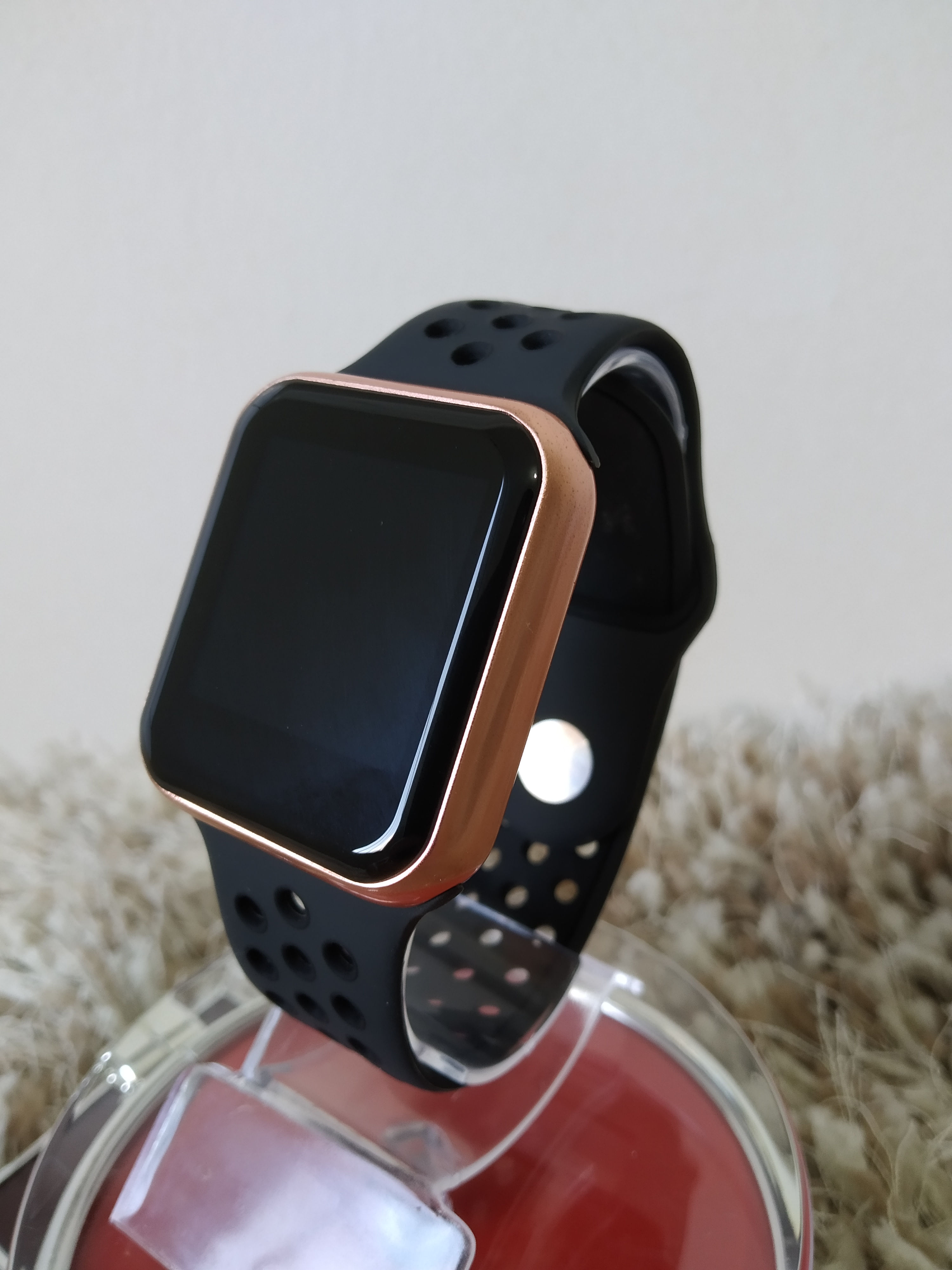 Smartwatch F8 Rose Pulseira Preta