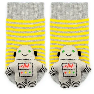 Robot Baby Rattle Socks