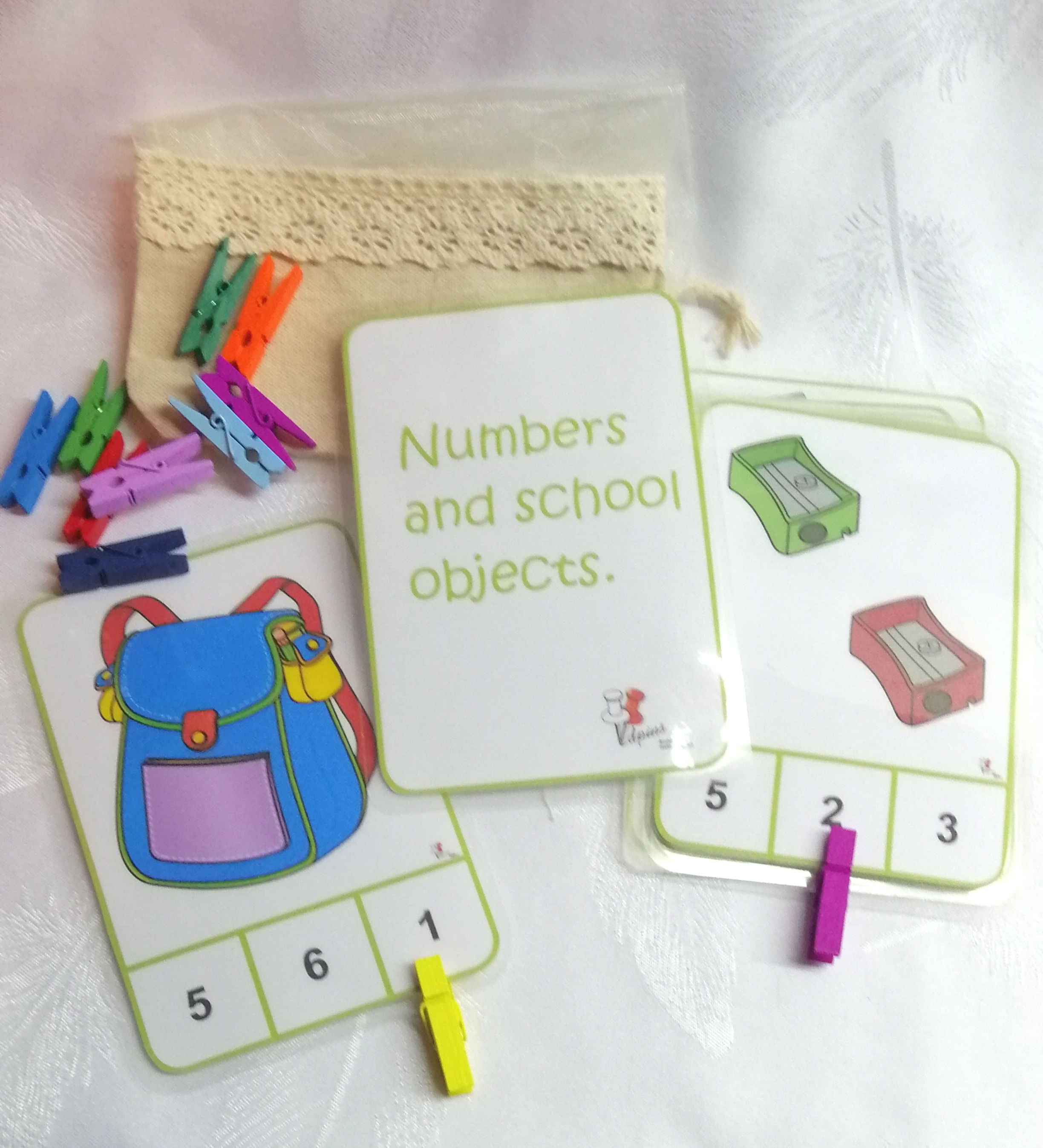 Numbers and school objects