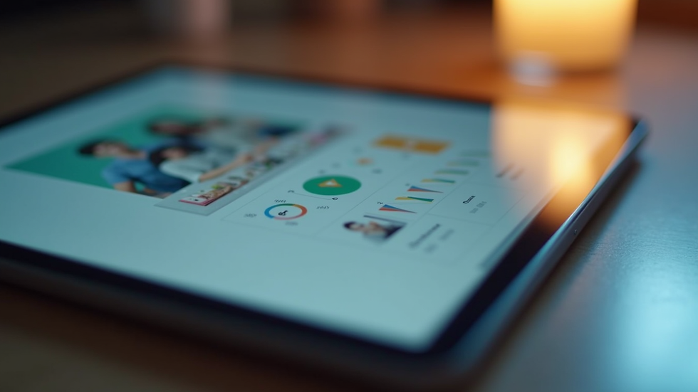 Close-up view of a tablet showing an interactive educational course module